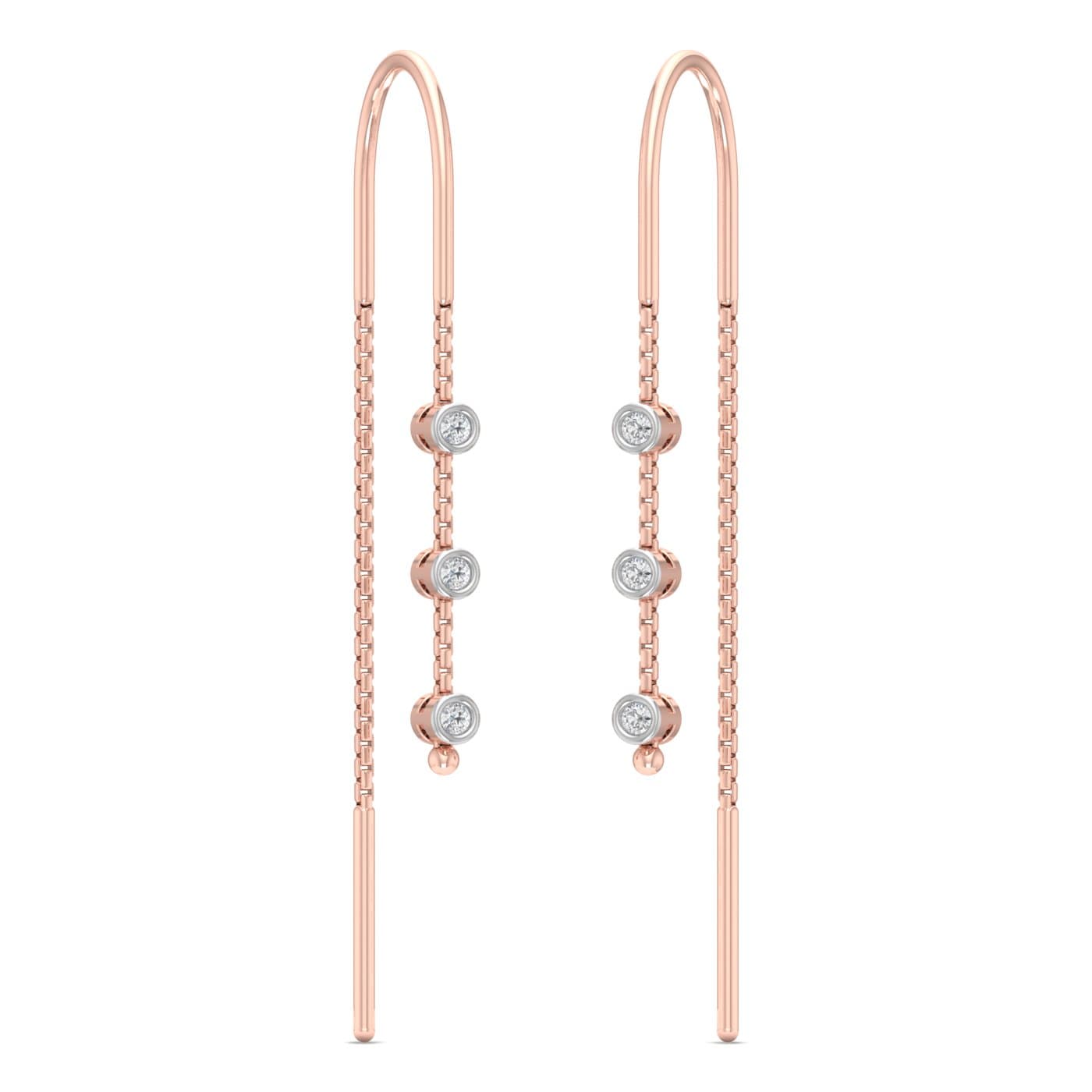 Trinity Circles Cluster Diamond Sui Dhaga Earrings
