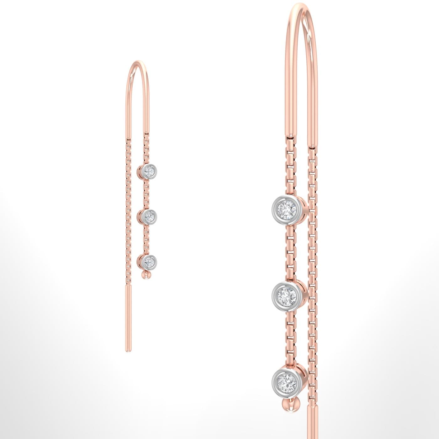 Trinity Circles Cluster Diamond Sui Dhaga Earrings