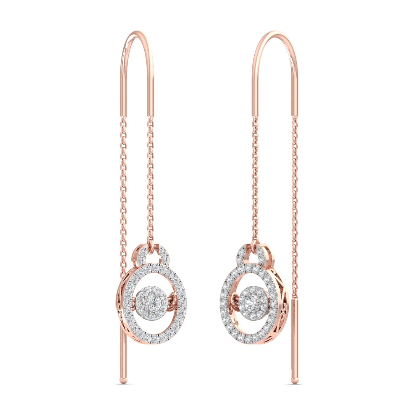 Eternity Cluster Circles Diamond Sui Dhaga Earrings