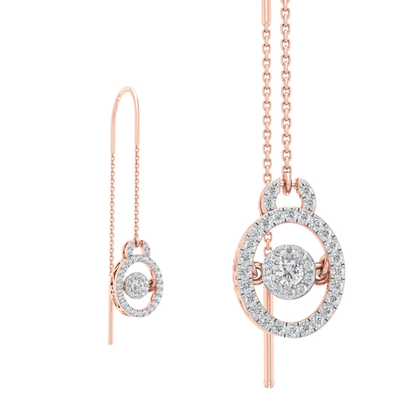 Eternity Cluster Circles Diamond Sui Dhaga Earrings