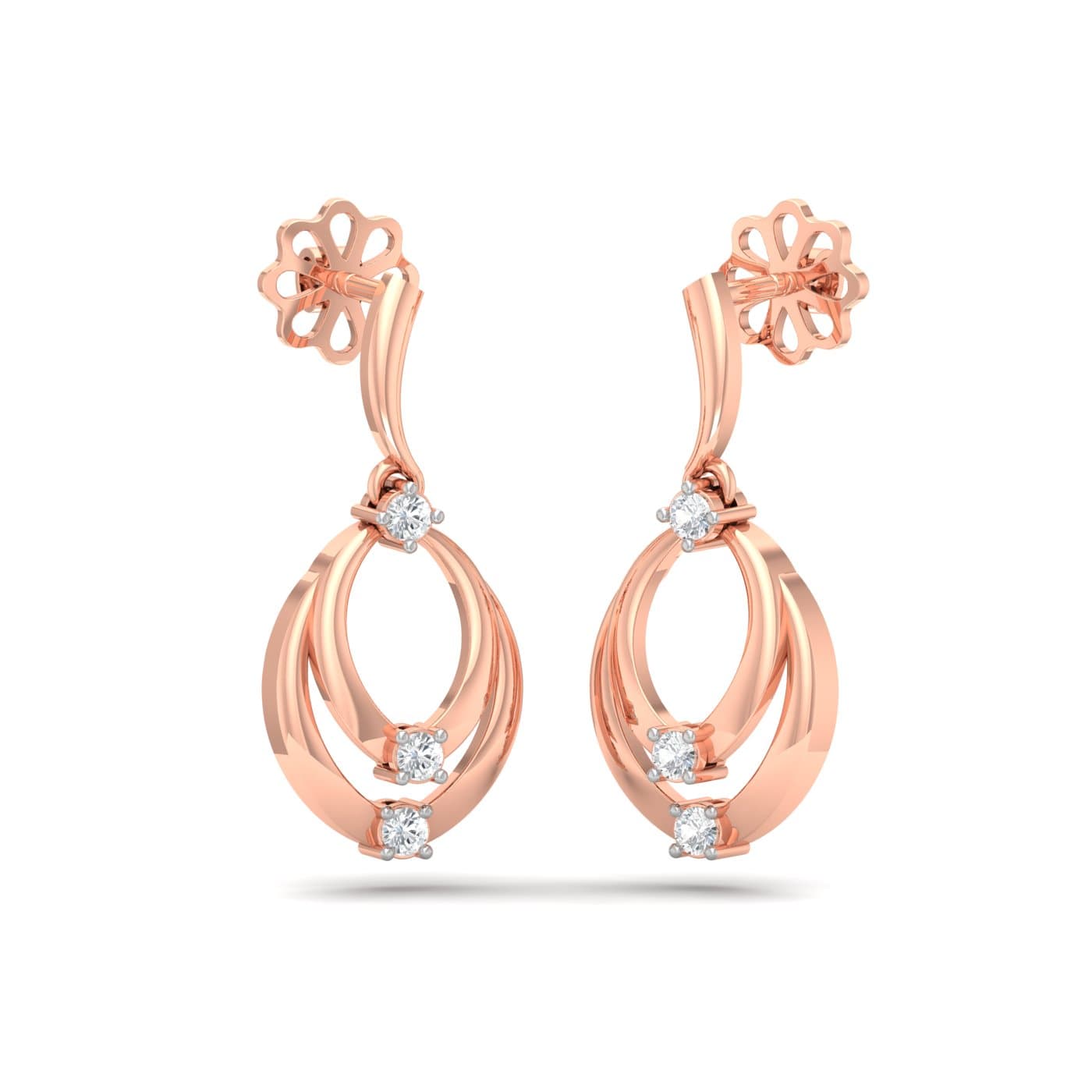 Beehive Diamond Drop Earrings