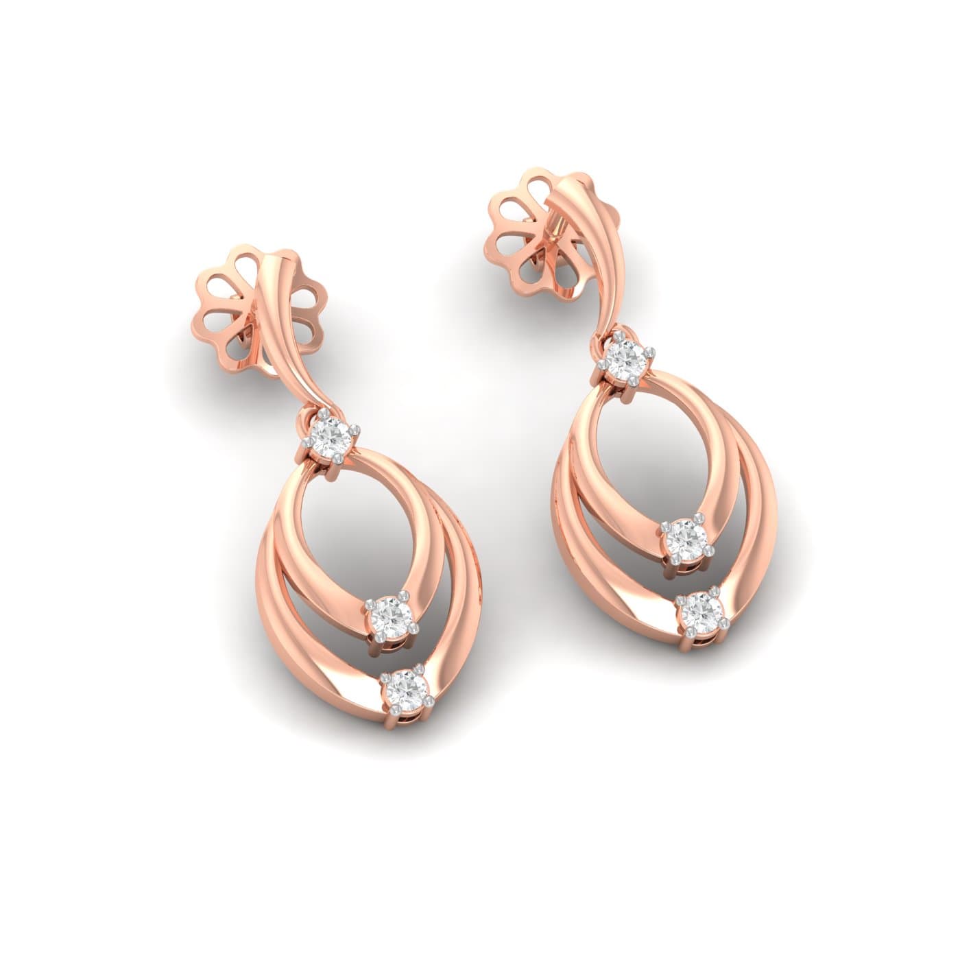 Beehive Diamond Drop Earrings