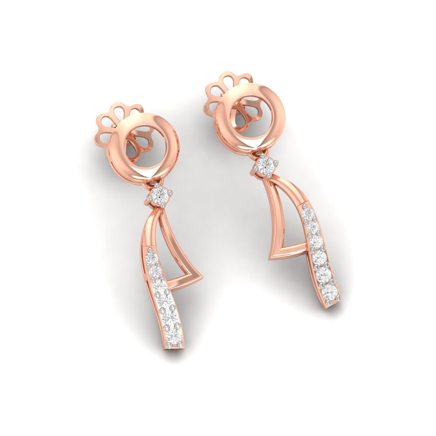 Circulo Drop Diamond Earrings