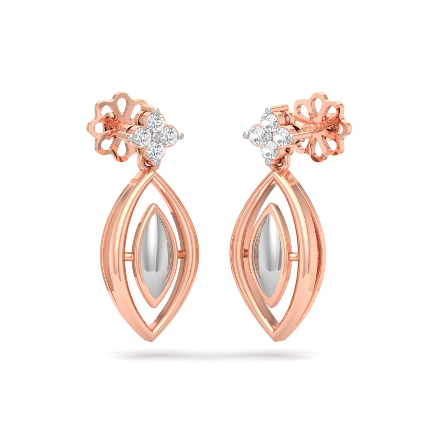 Royal Cluster Drop Diamond Earrings