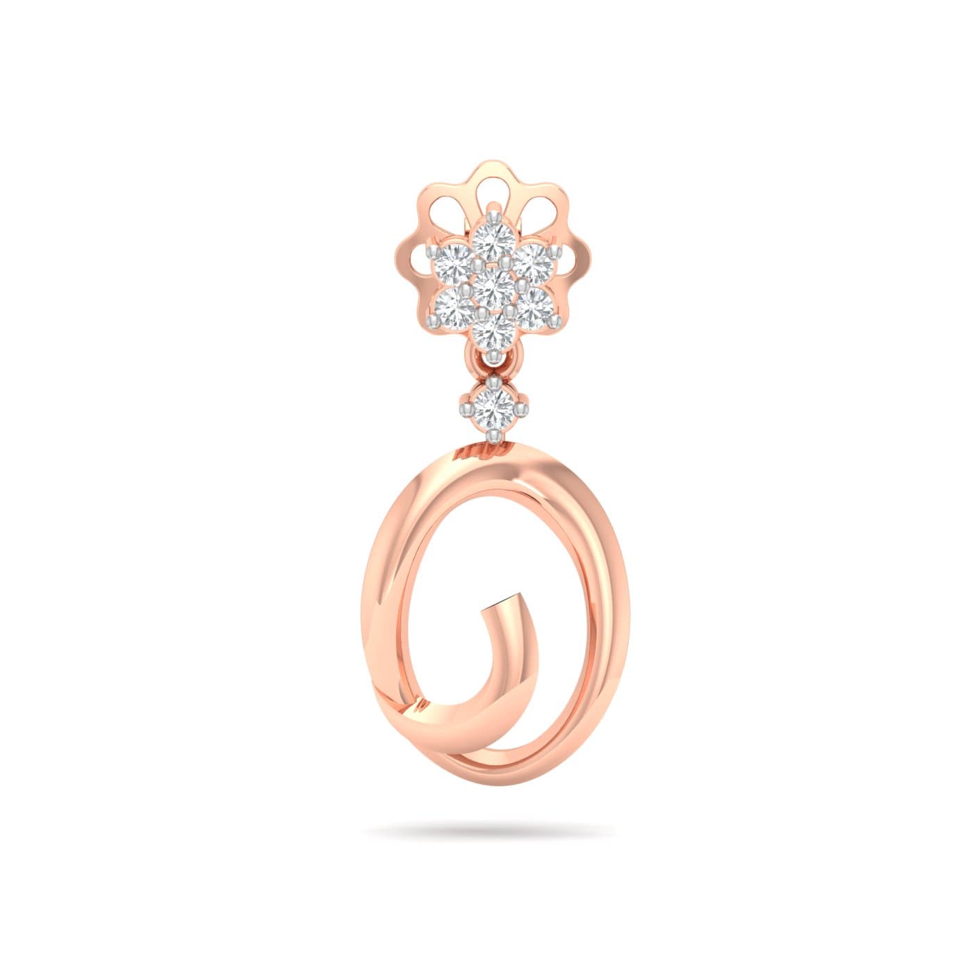 Floral Daire Drop Diamond Earrings