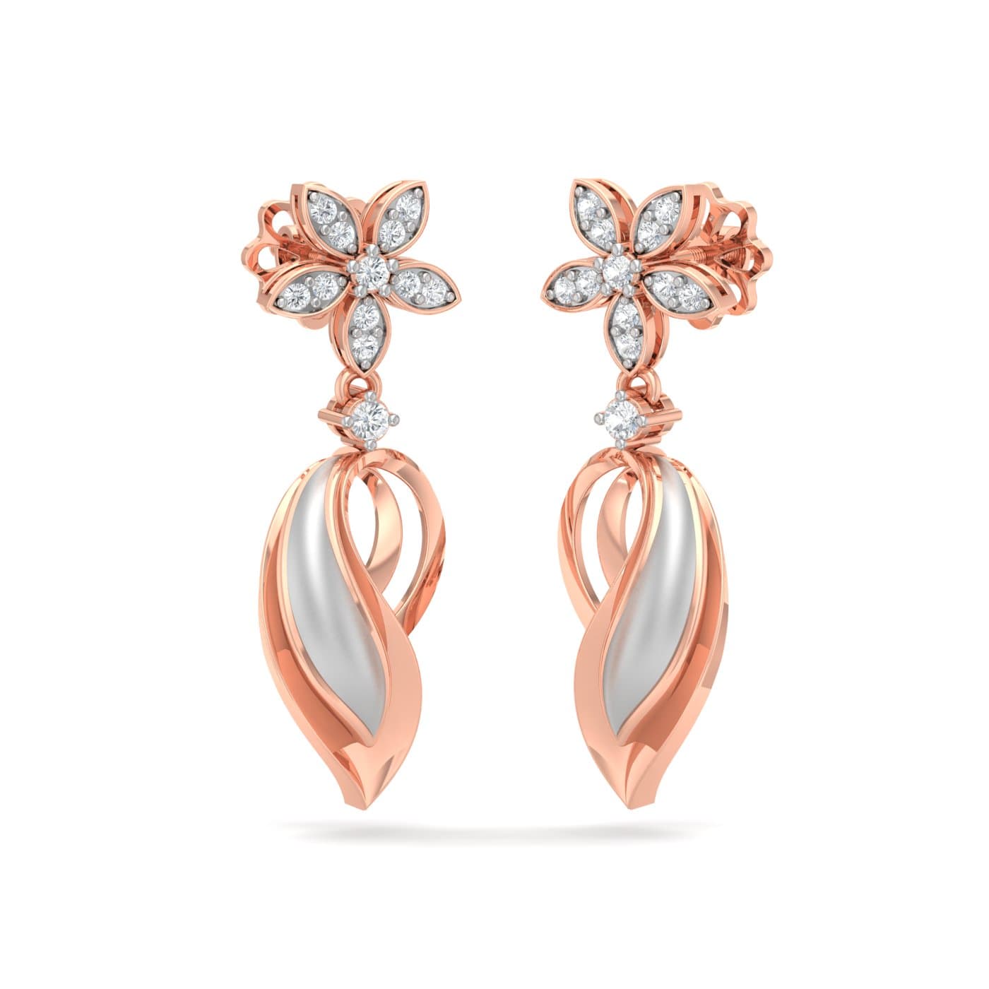 Water Lily Diamond Earrings