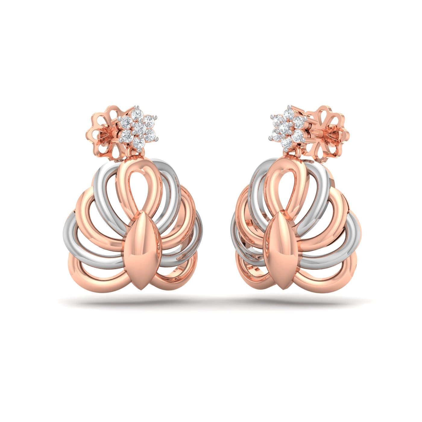 Honeysuckle Diamond Stud Earrings