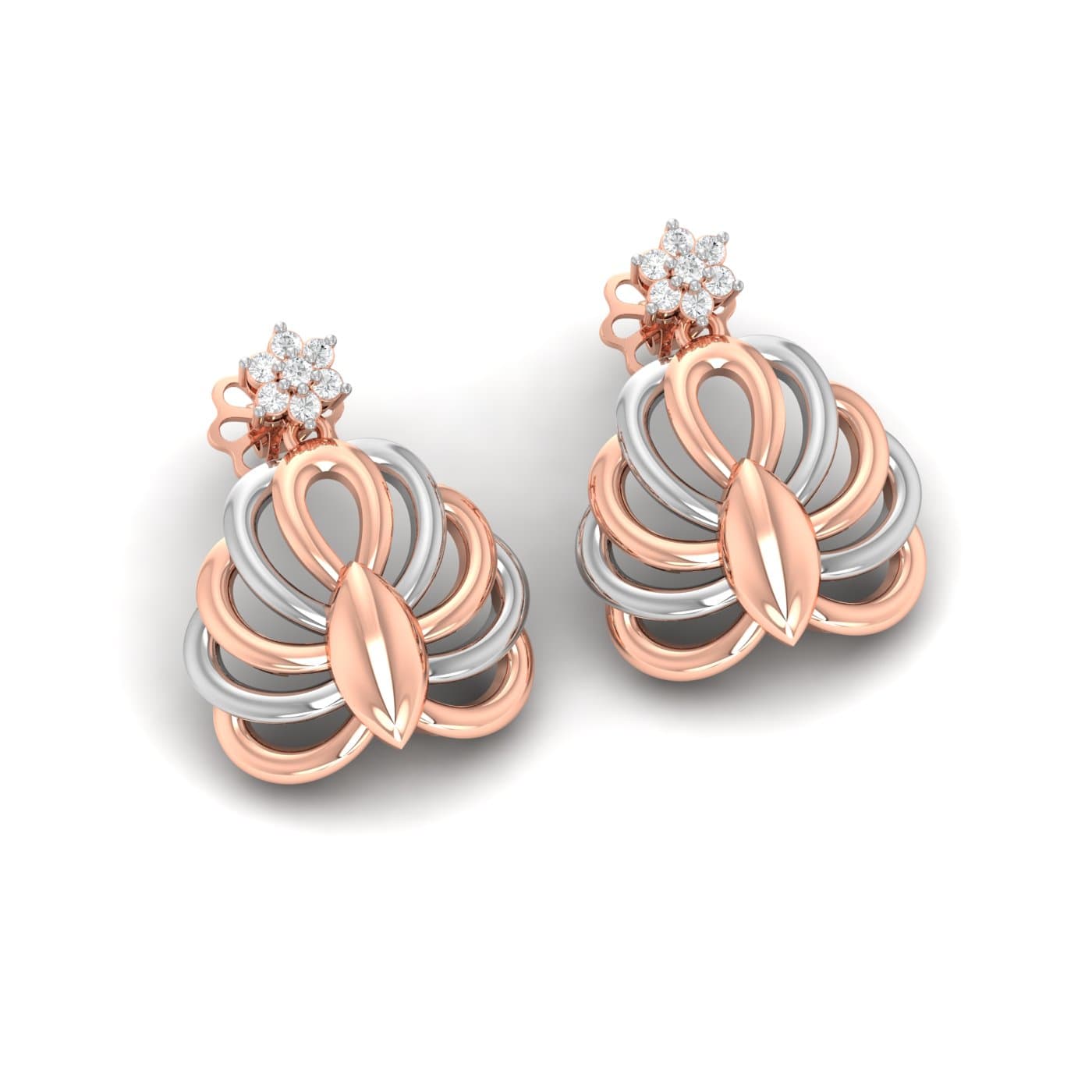 Honeysuckle Diamond Stud Earrings