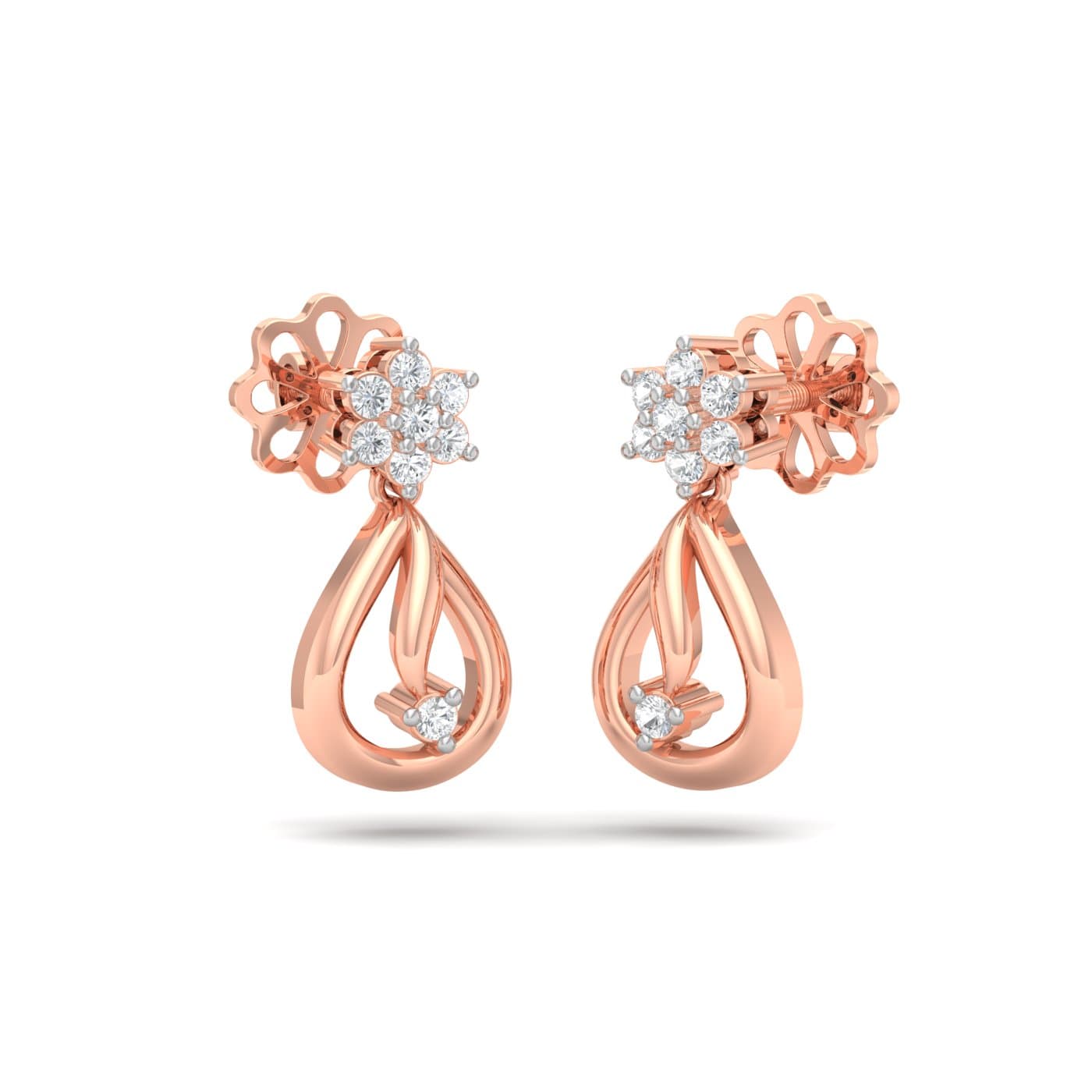 Willow Flower Diamond Earrings
