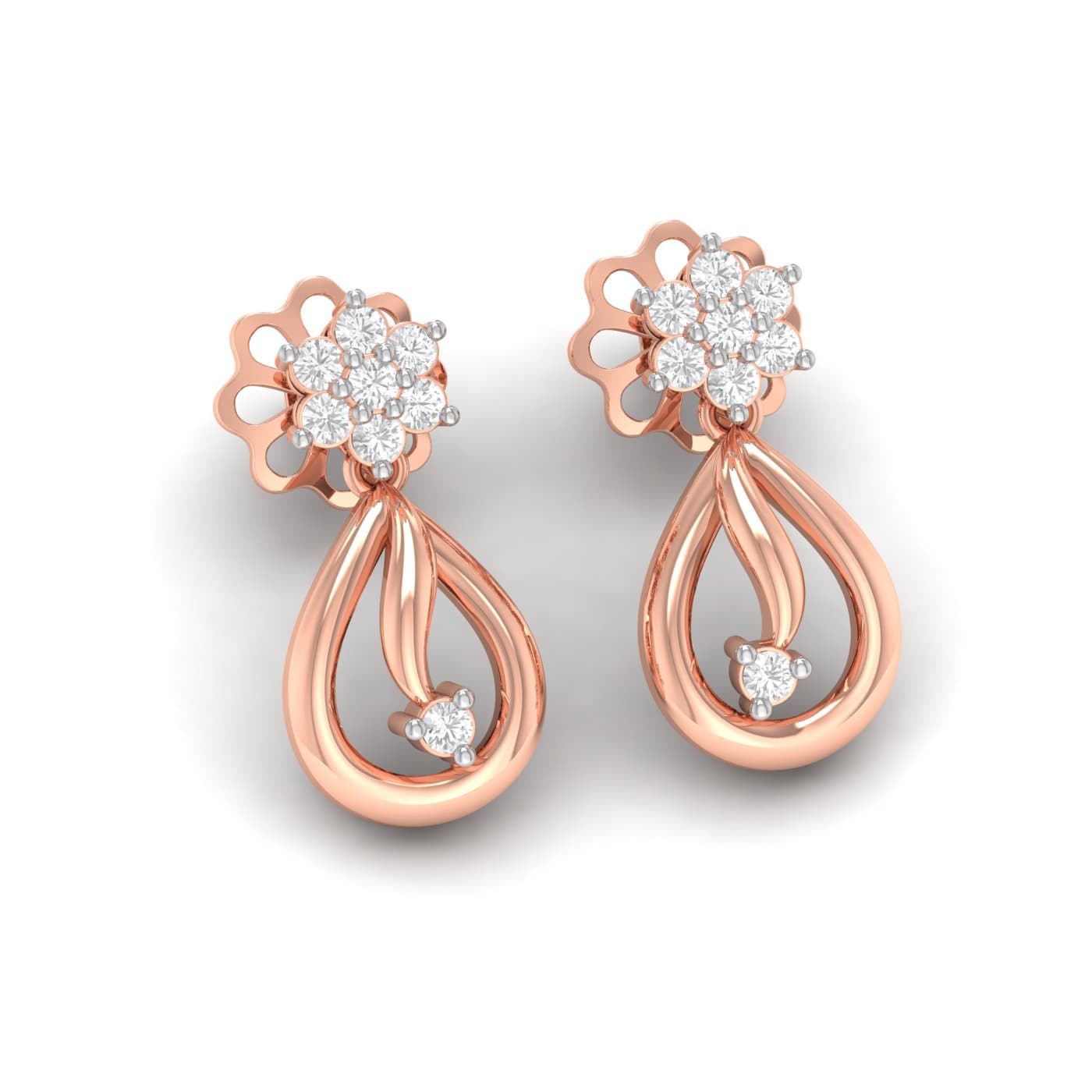 Willow Flower Diamond Earrings