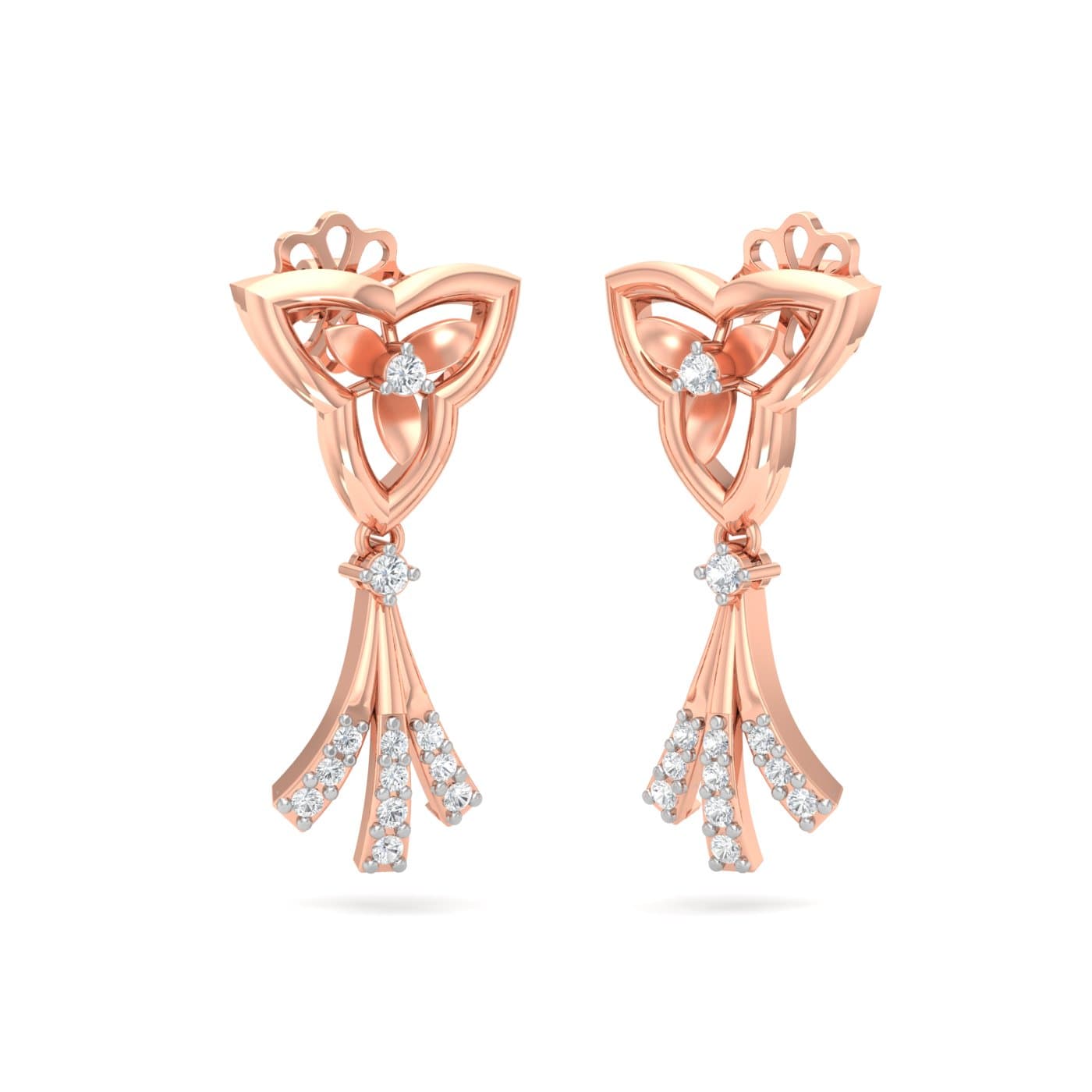 Fuschia Diamond Drop Earrings