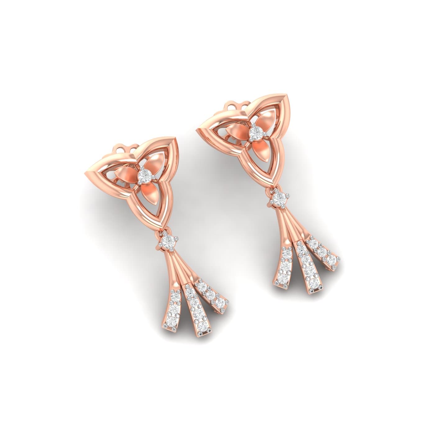 Fuschia Diamond Drop Earrings