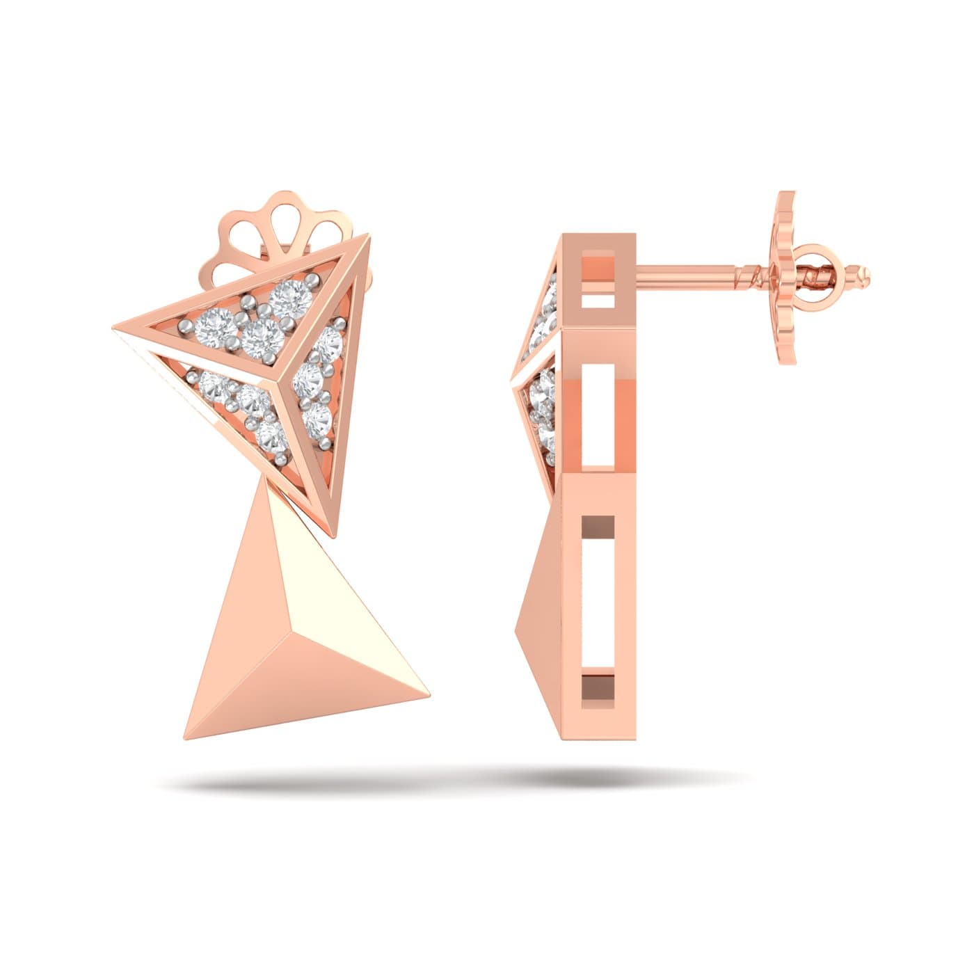 Trisoie Diamond Stud Earrings
