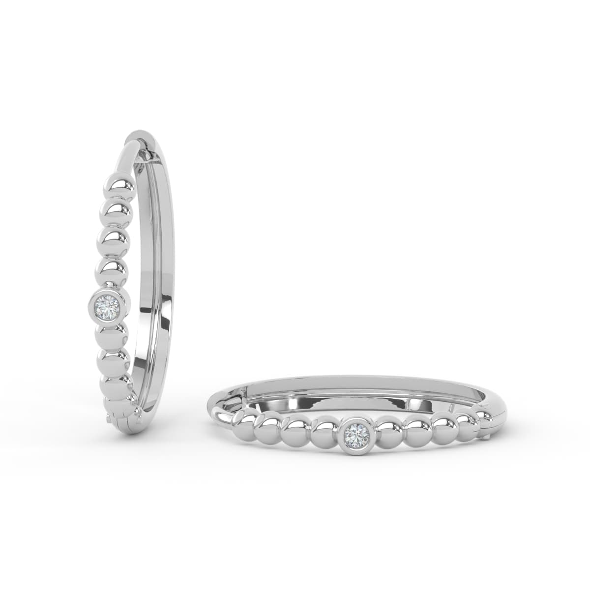 Bonding Single Diamond Hoop Earring