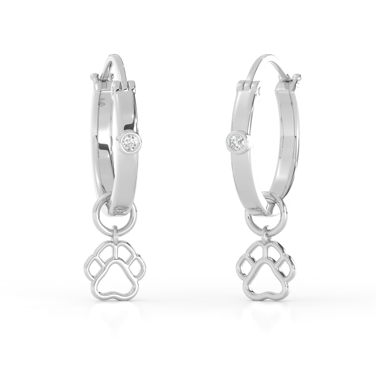 Paw Diamond Earring