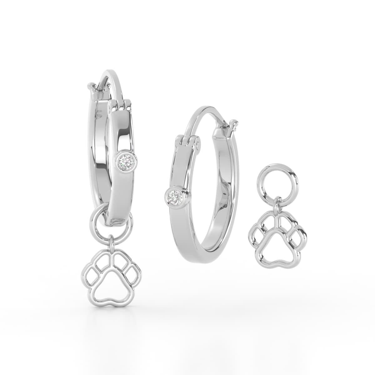 Paw Diamond Earring