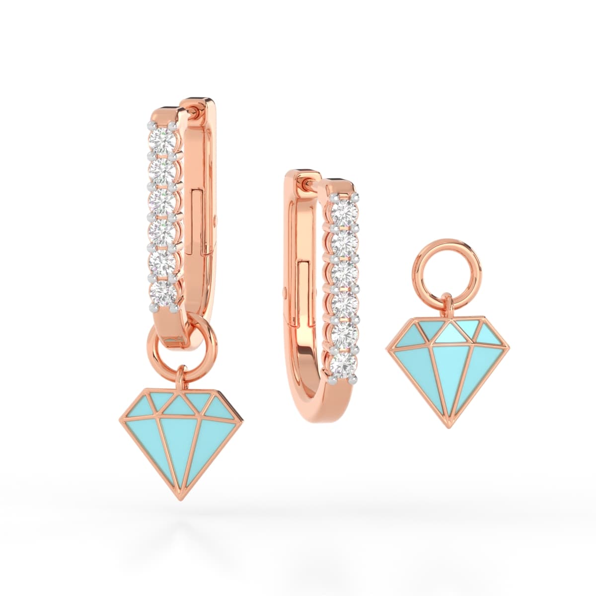 Diamond Charm Earring