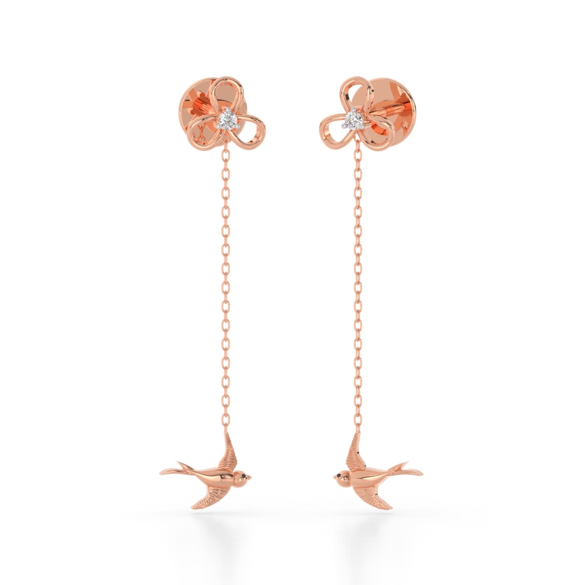 Flying Bird Diamond Sui Dhaga Earrings