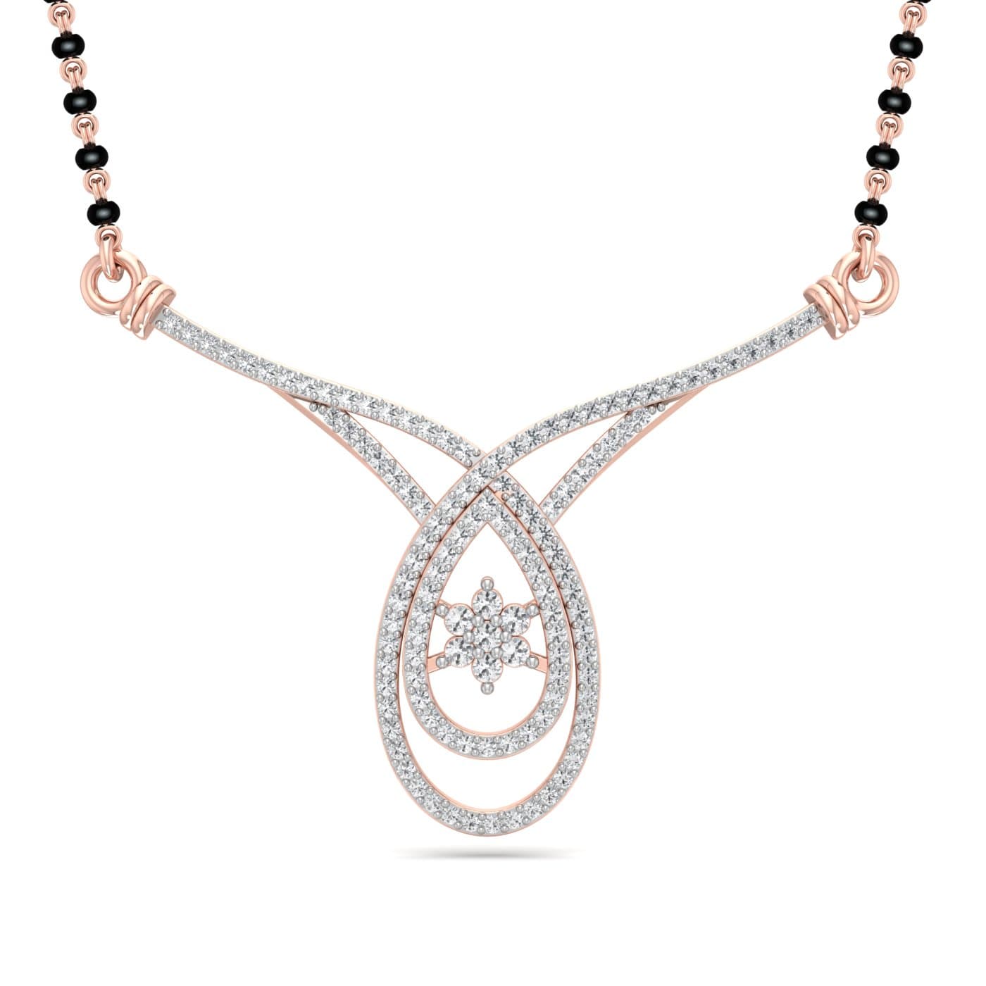 Niharika Oval Design Diamond Mangalsutra