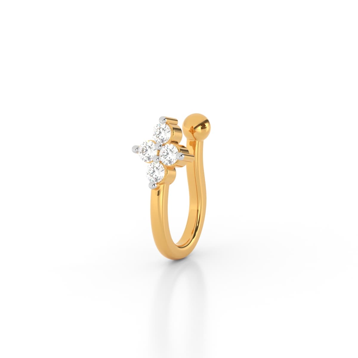 Four Stone Diamond Nose Pin