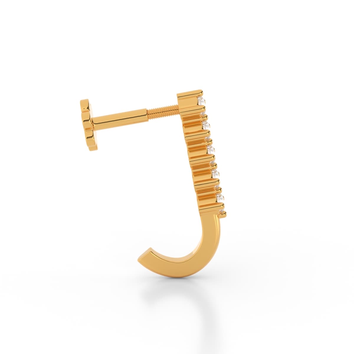 Linear Diamond Nose Ring