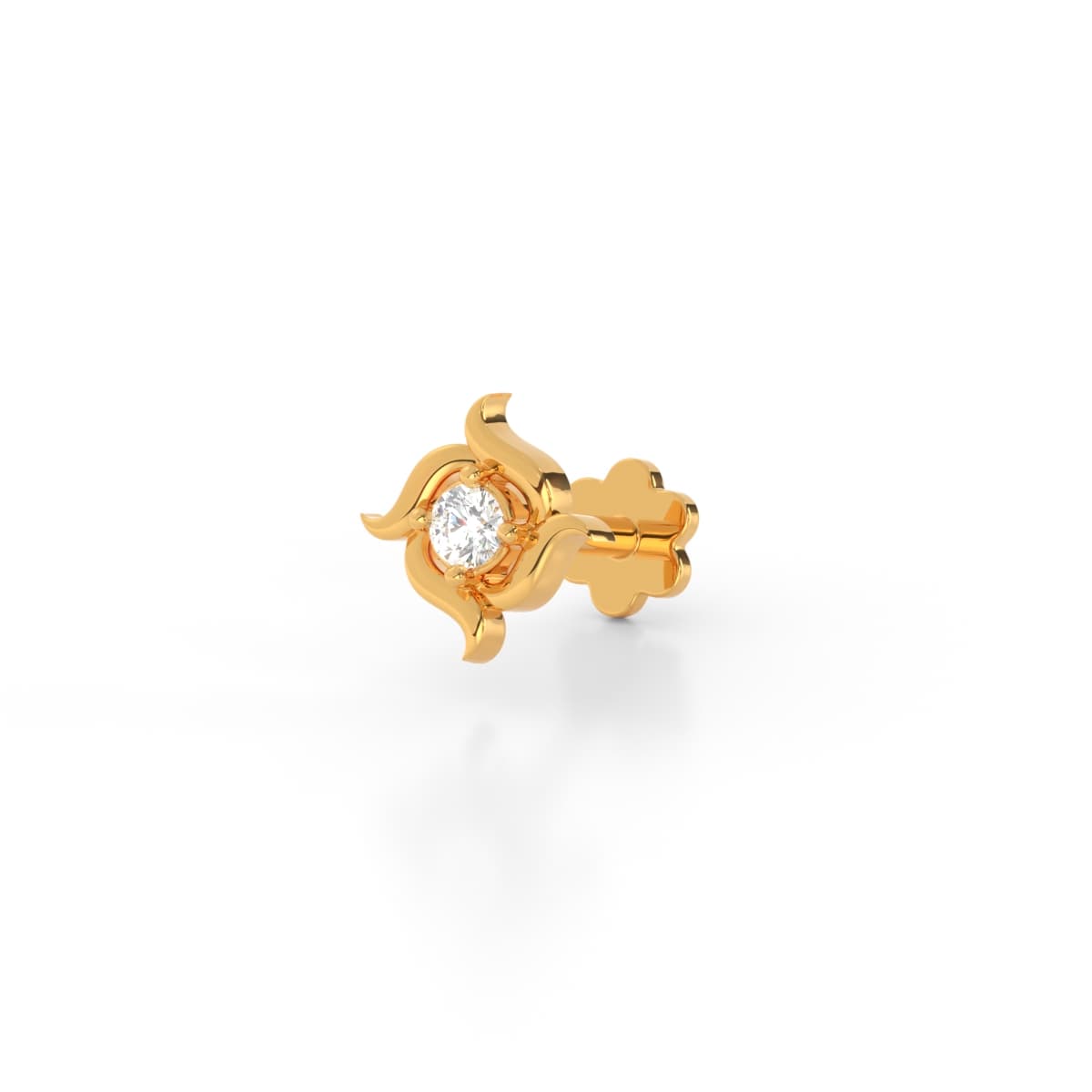 Sparkly Sun Spokes Diamond Nose Pin