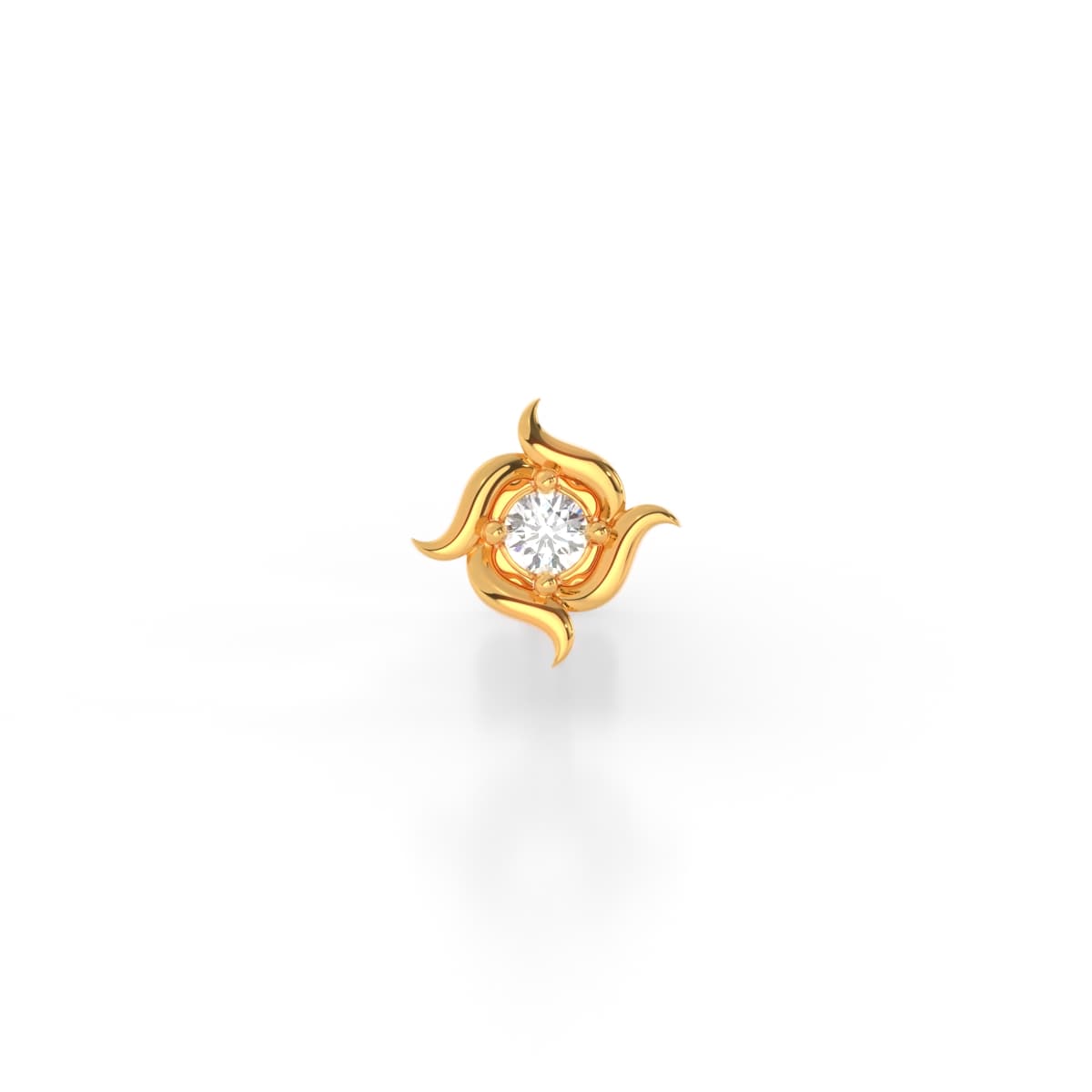 Sparkly Sun Spokes Diamond Nose Pin