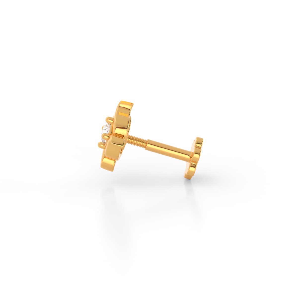 Sparkly Sun Spokes Diamond Nose Pin