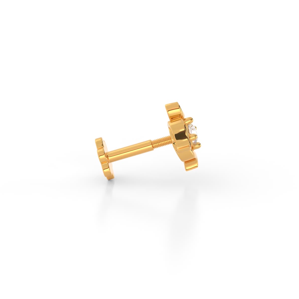 Sparkly Sun Spokes Diamond Nose Pin