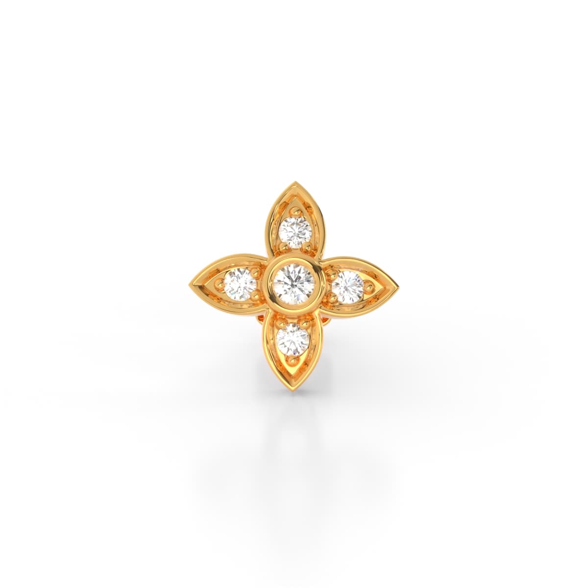 Four Petals Diamond Nose Pin