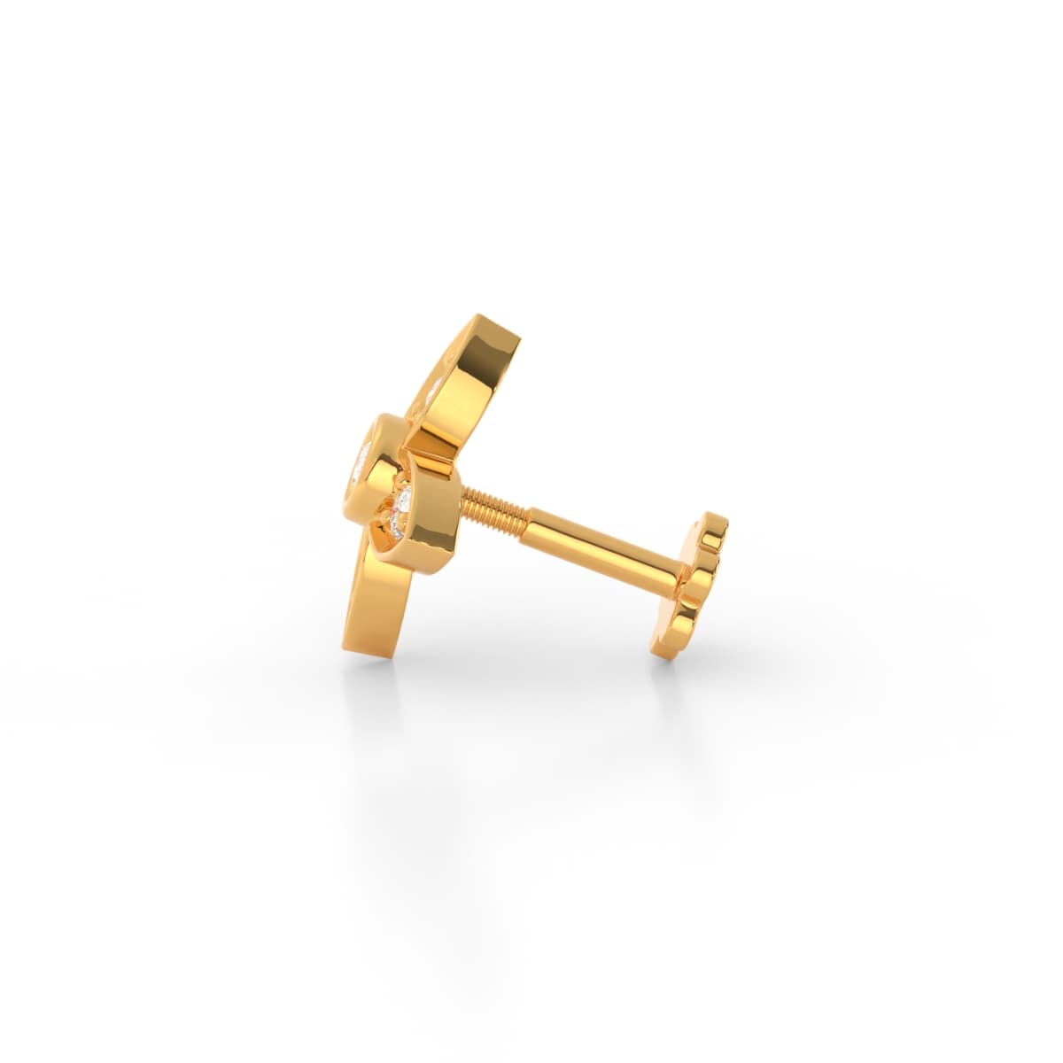 Four Petals Diamond Nose Pin