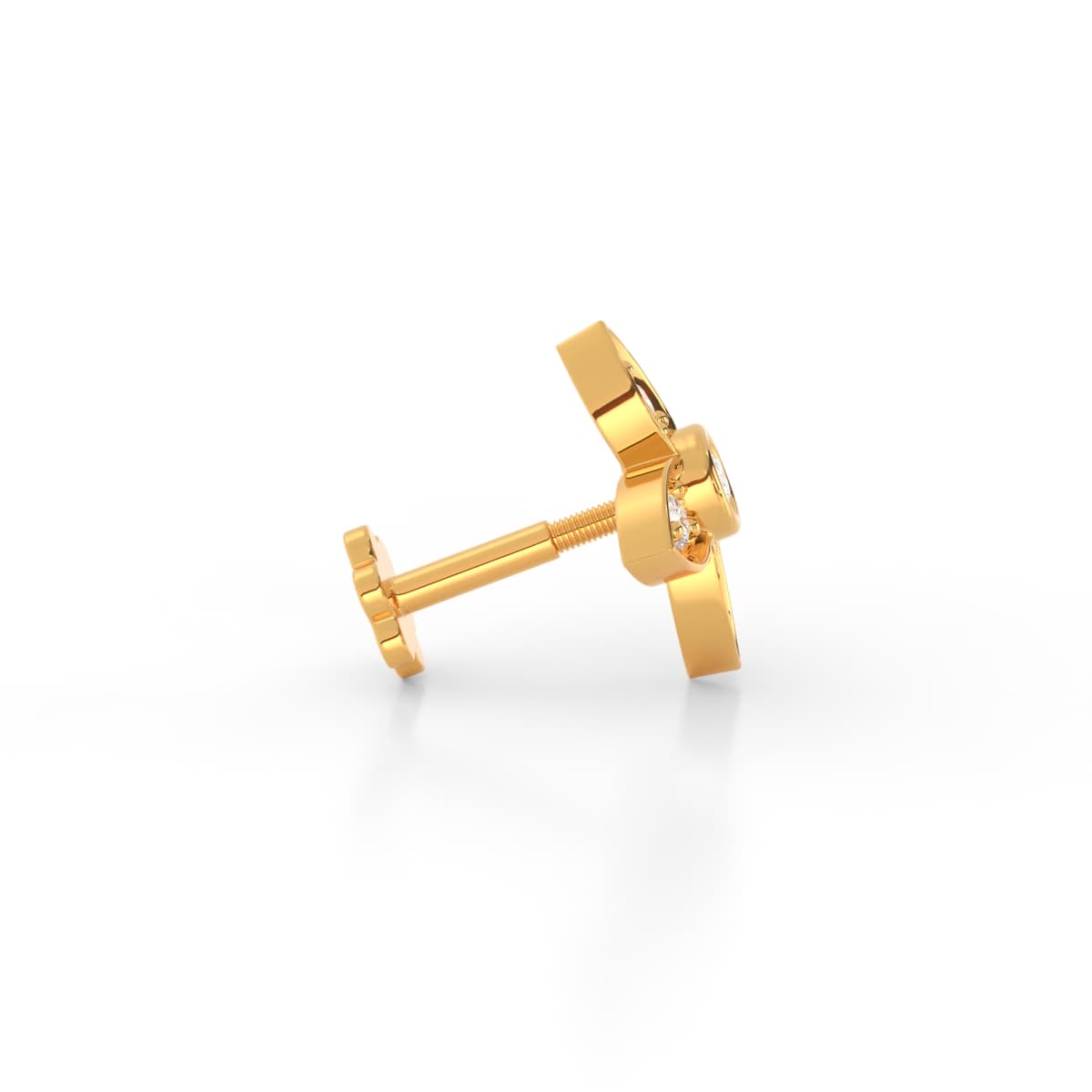 Four Petals Diamond Nose Pin