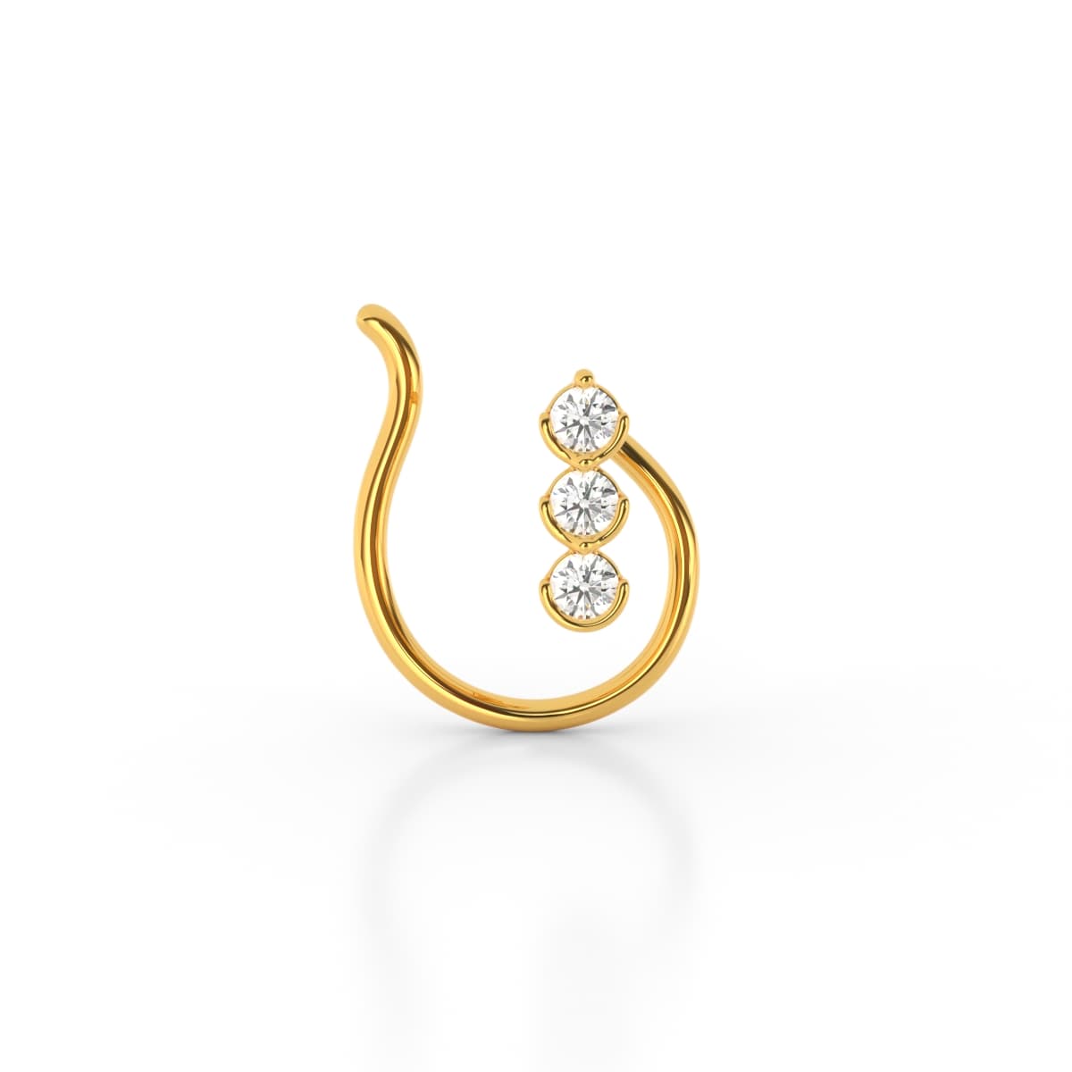 Three Stone Drop Diamond Nosepin