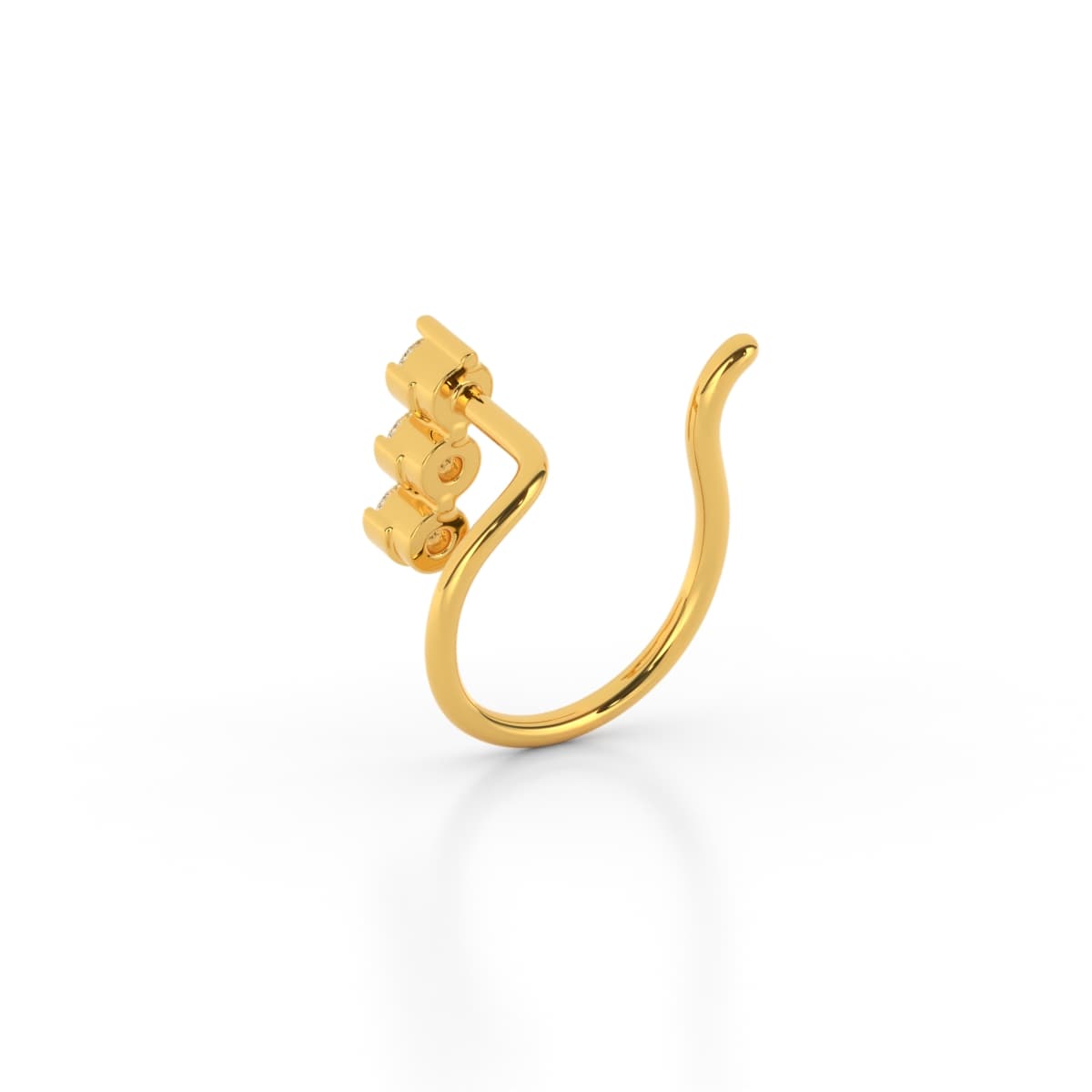 Three Stone Drop Diamond Nosepin
