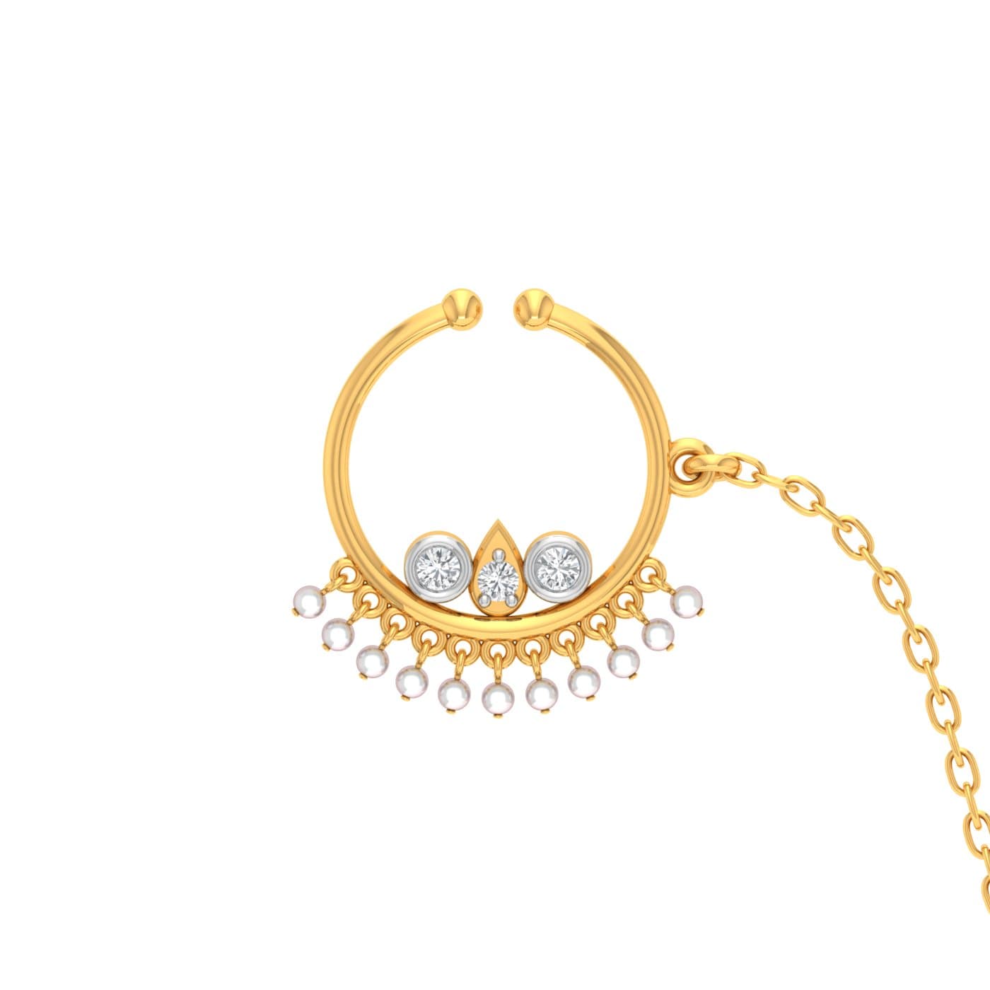 Geetika Pearl Drop Nose Ring