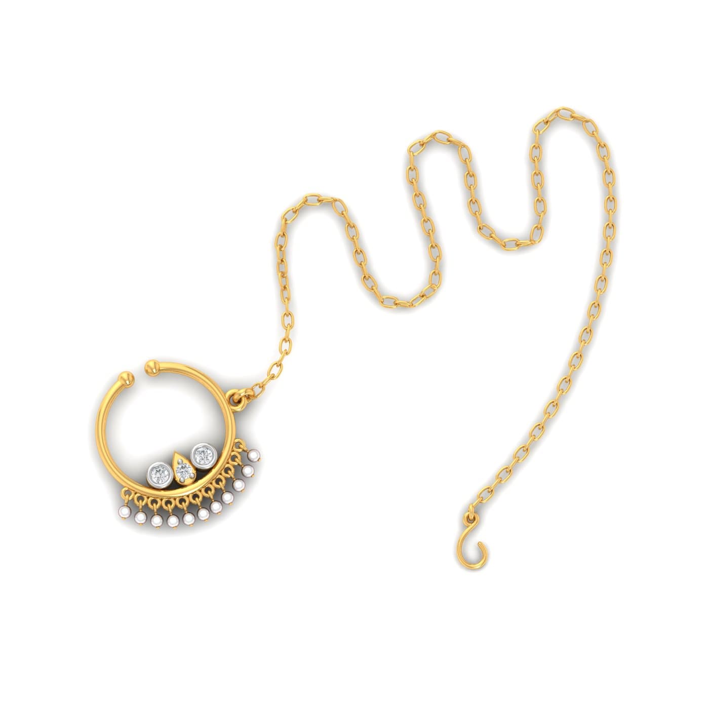 Geetika Pearl Drop Nose Ring