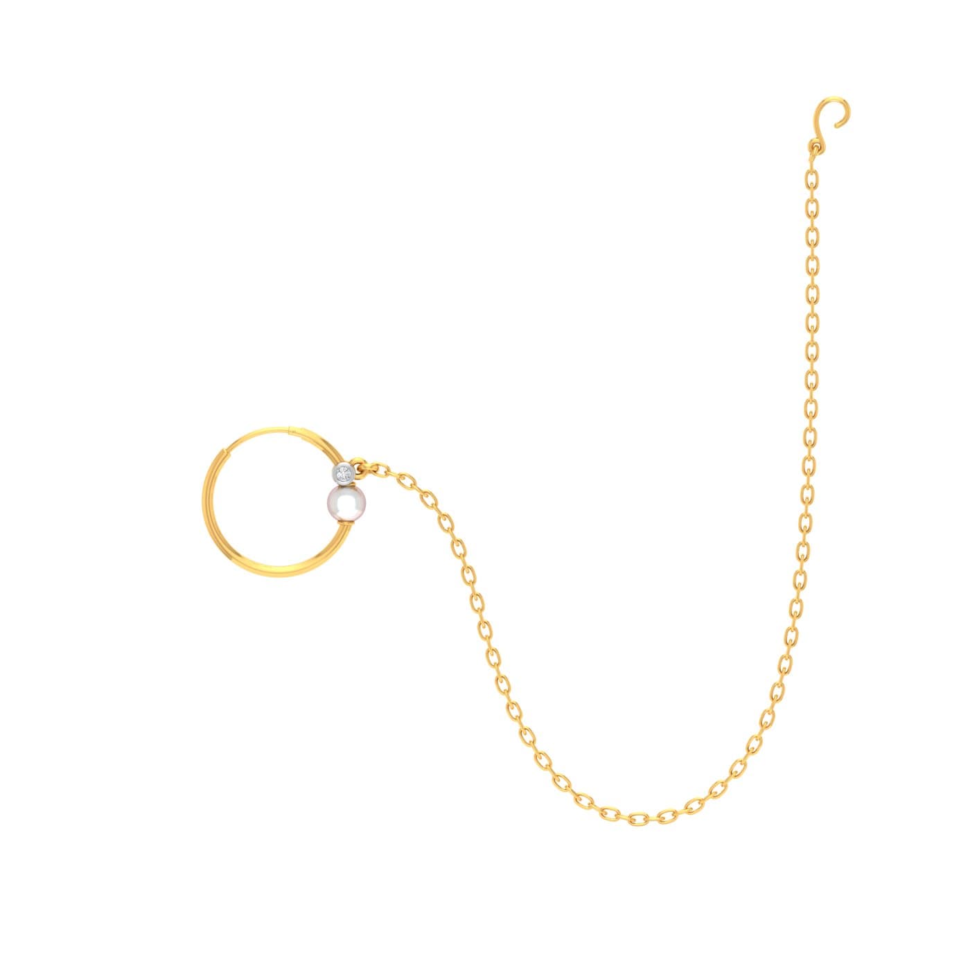 Ucchal Pearl Bridal Nose Ring