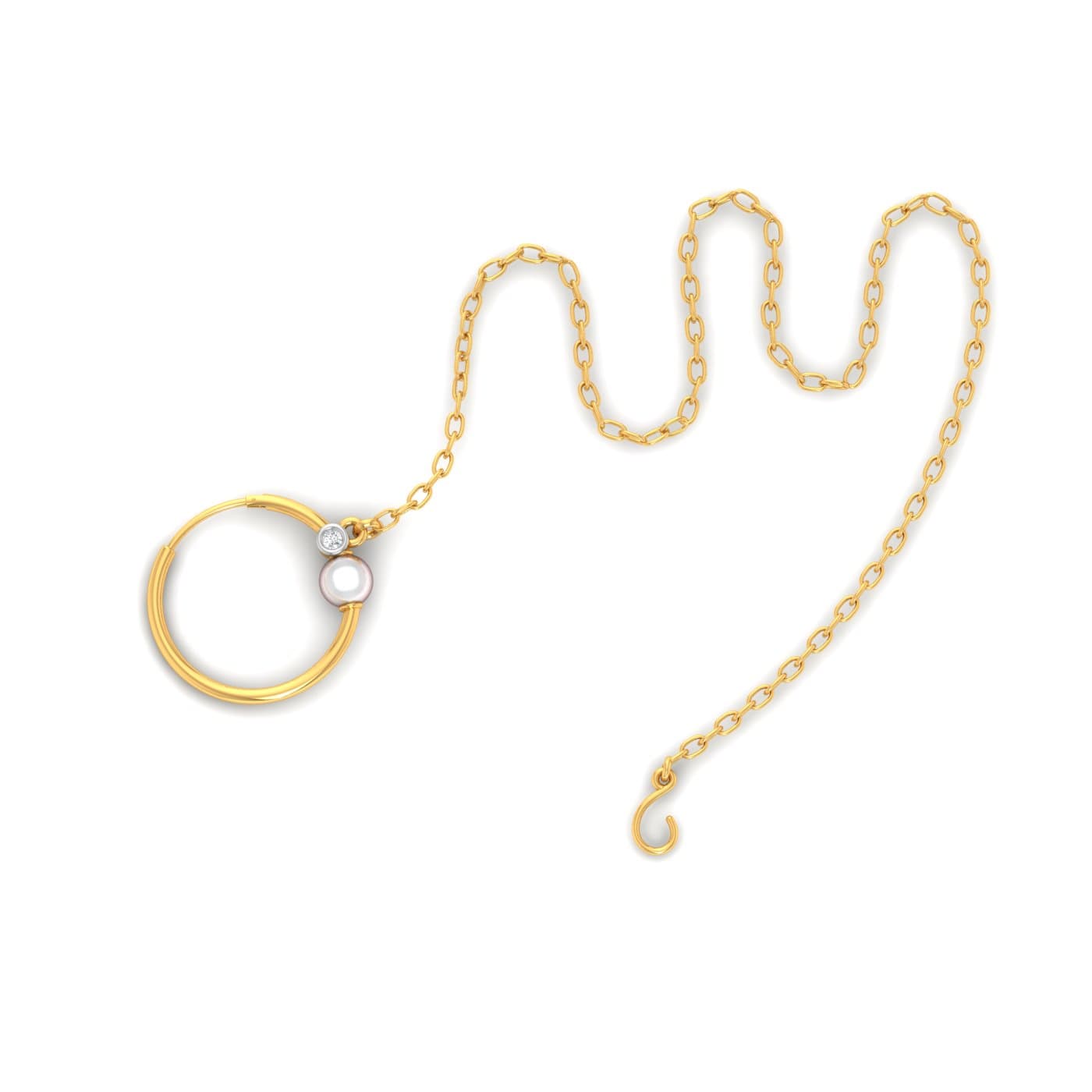 Ucchal Pearl Bridal Nose Ring