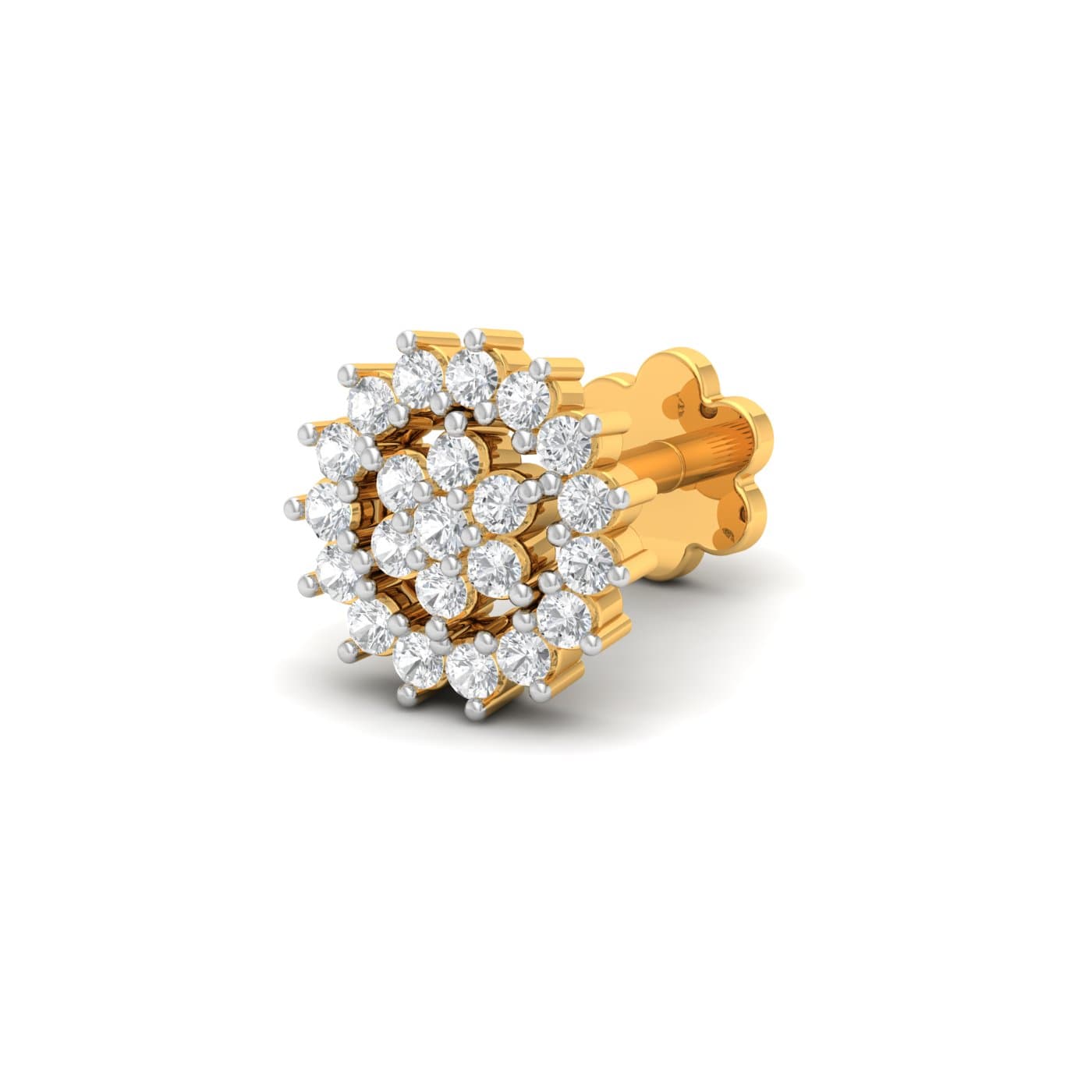 Cluster Halo Diamond Nose Pin