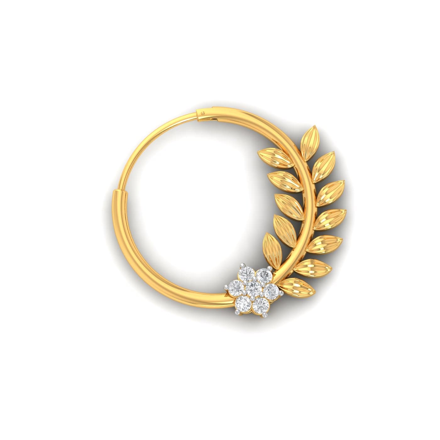 Floral Punjabi Style Nose Ring