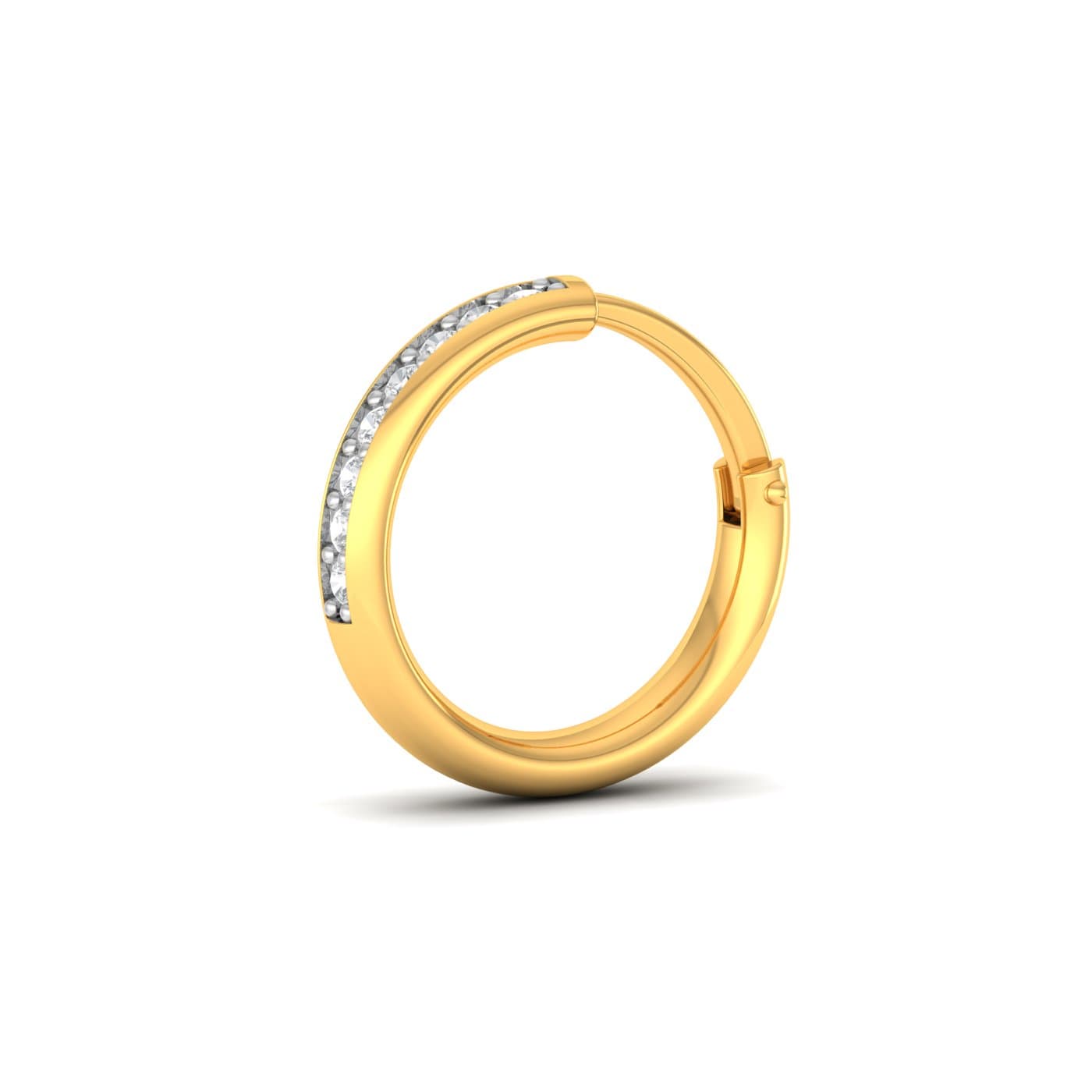 Bezel Setting Diamond Nose Ring