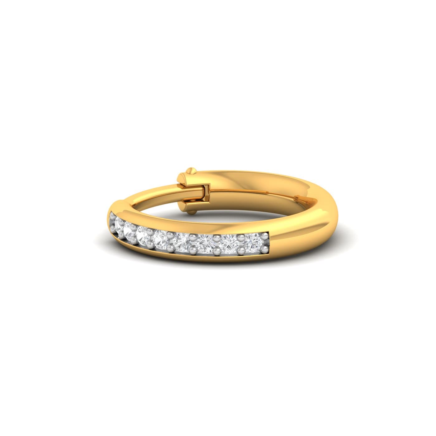 Bezel Setting Diamond Nose Ring