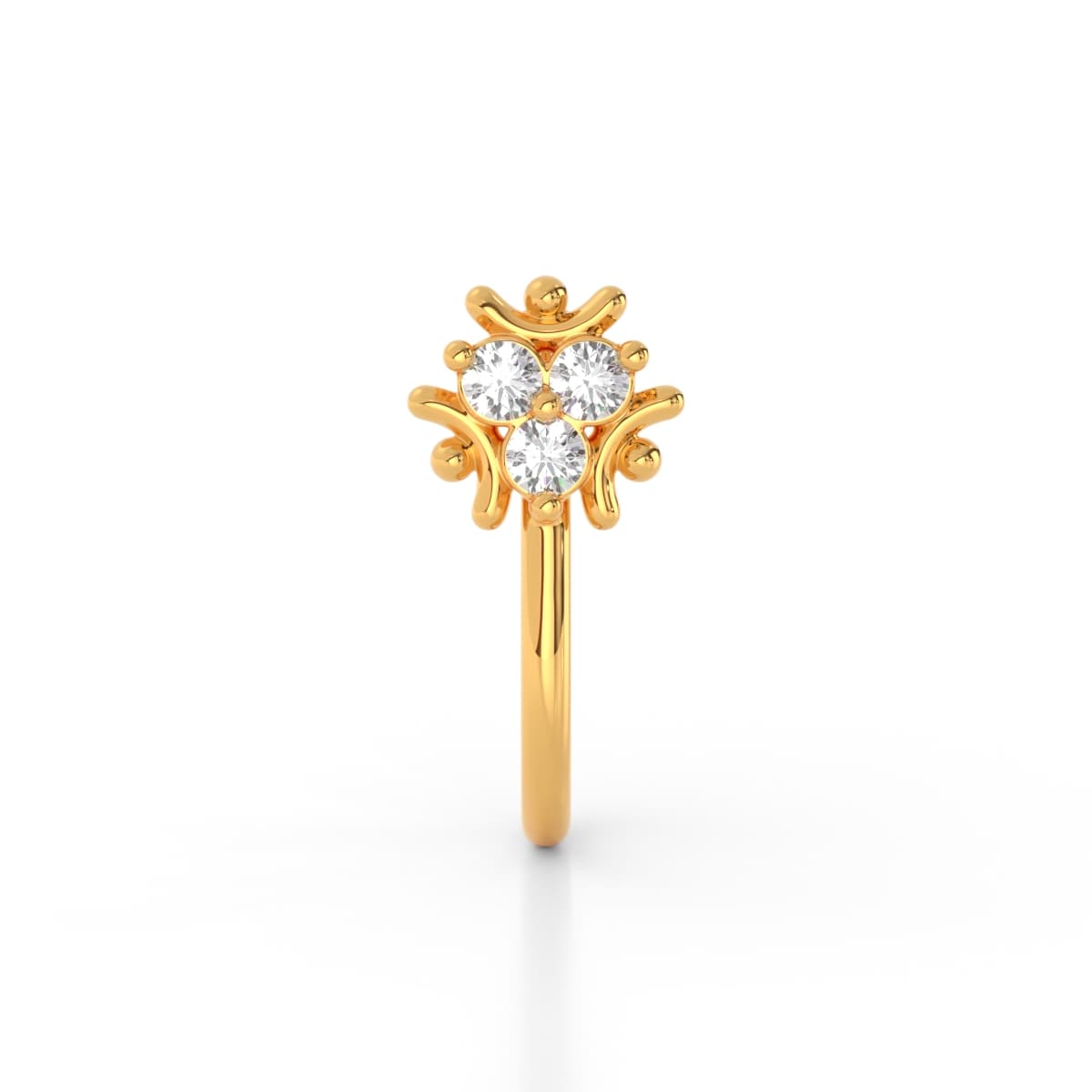 Cube Diamond Non Piercing Nose Pin