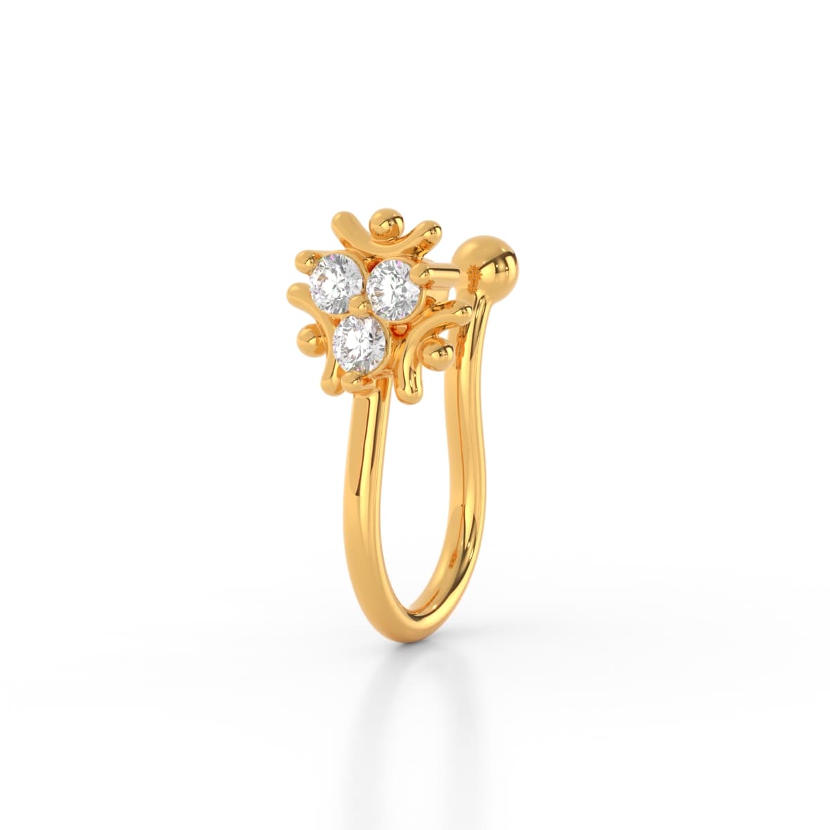 Cube Diamond Non Piercing Nose Pin