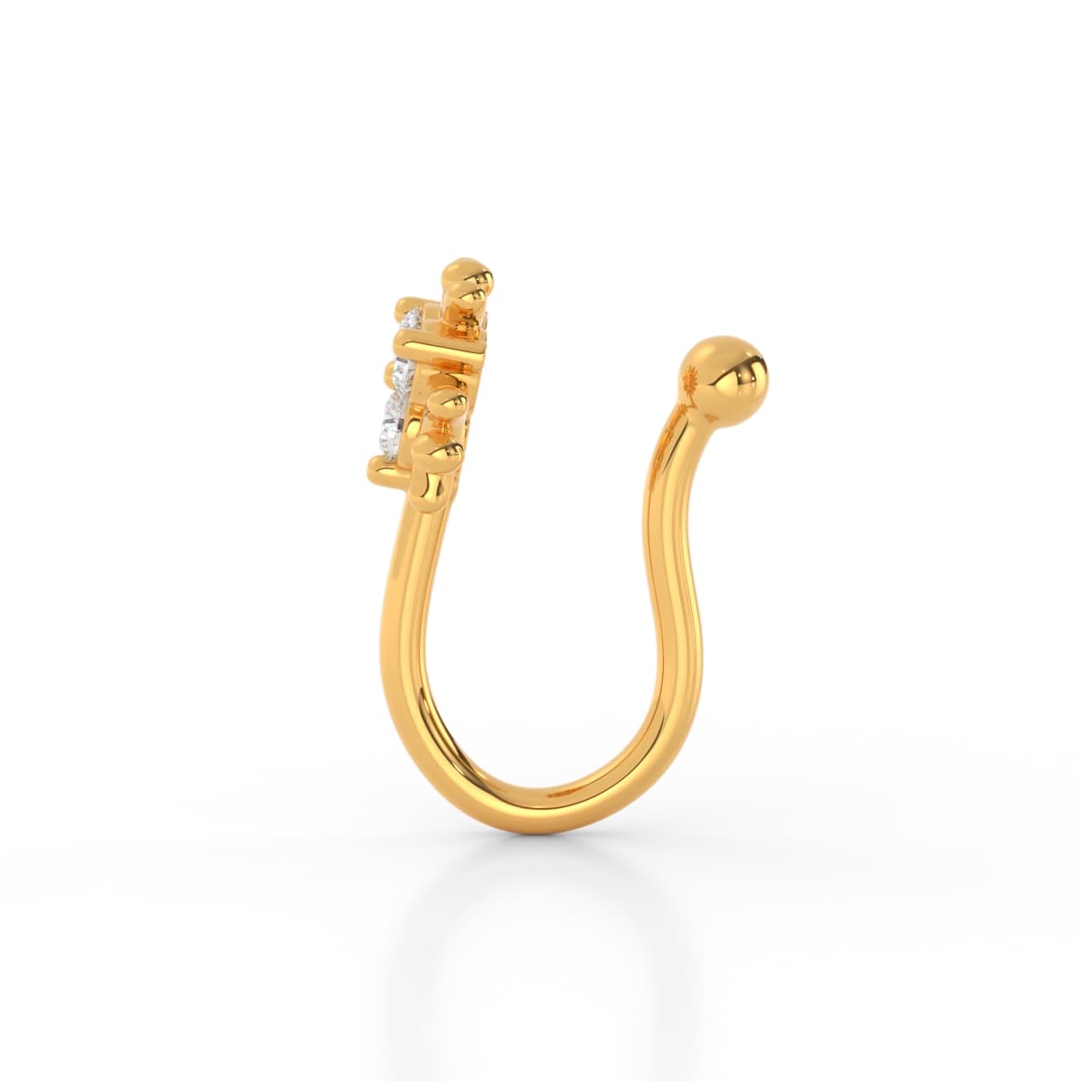 Cube Diamond Non Piercing Nose Pin