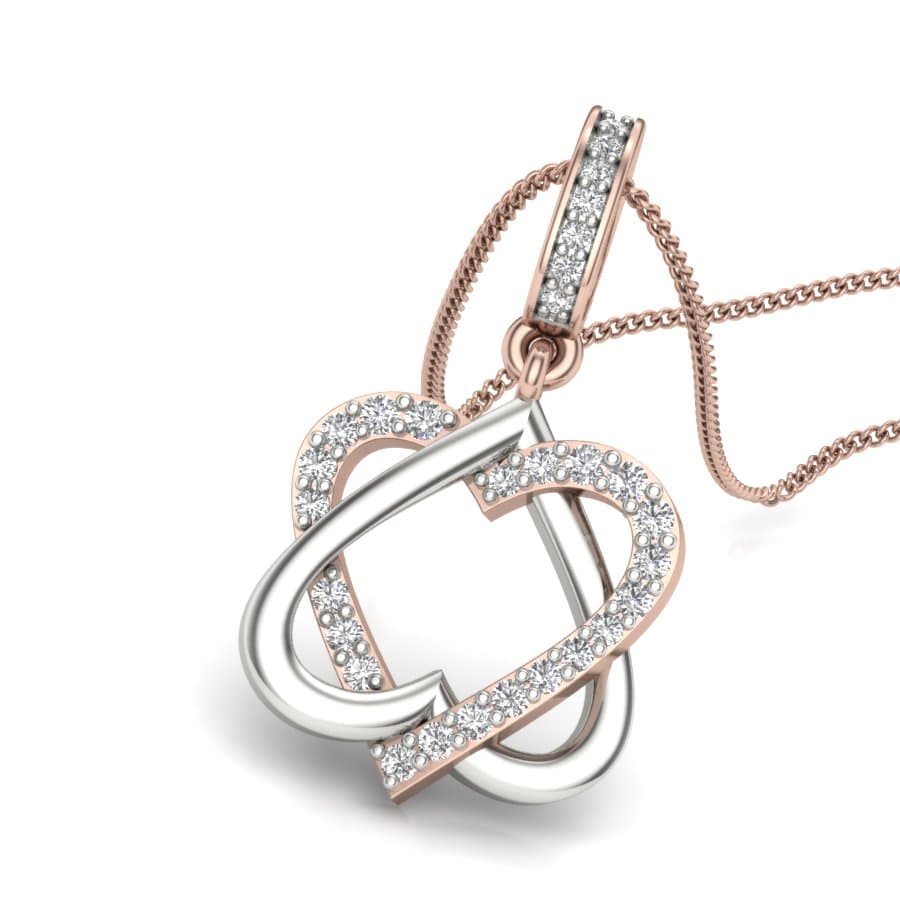 Joint Heart Diamond Pendant