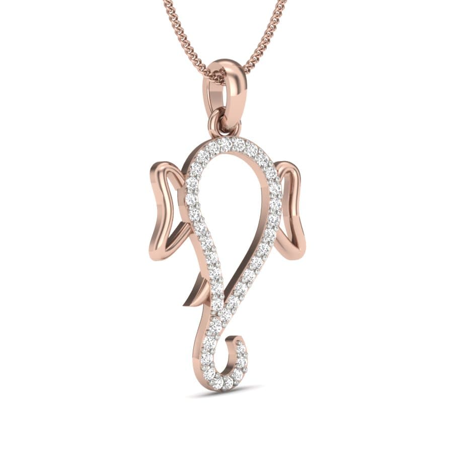 Durja Ganpati Om Diamond Pendant