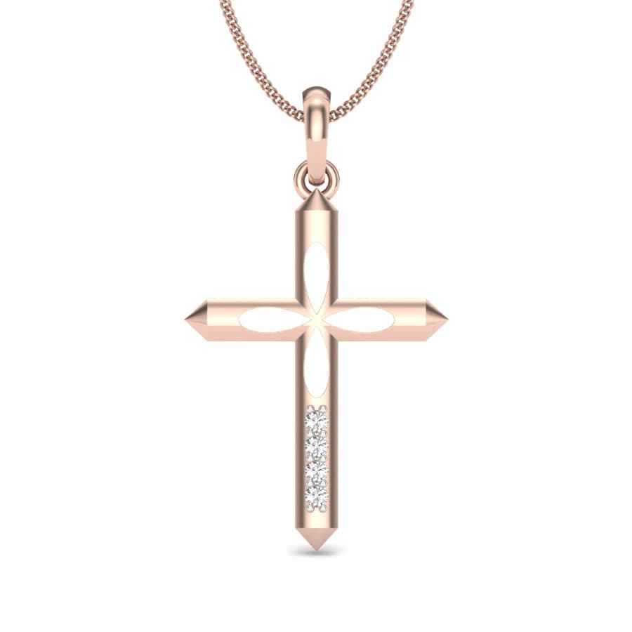 Petal Cross Diamond Pendant