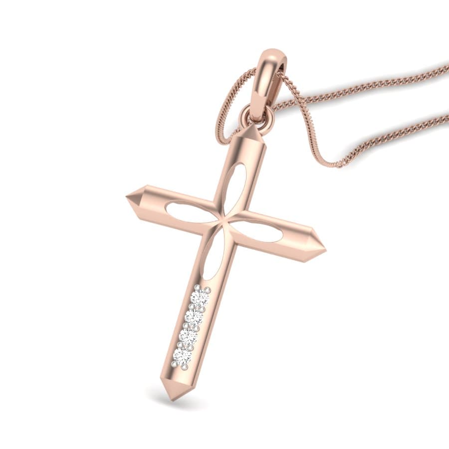 Petal Cross Diamond Pendant