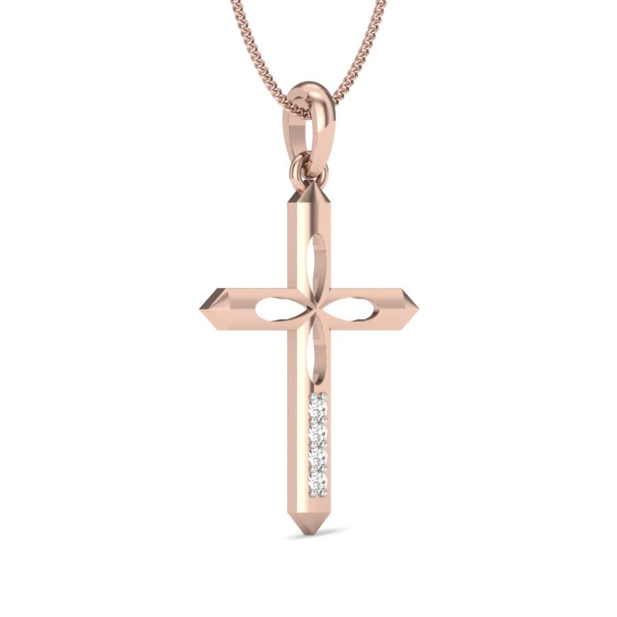 Petal Cross Diamond Pendant